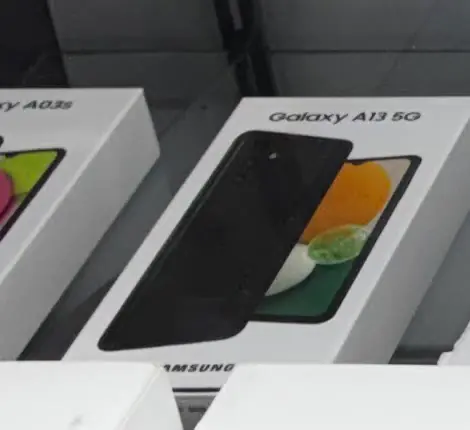 Samsung Galaxy A13 5G box in the TIC Wireless display case